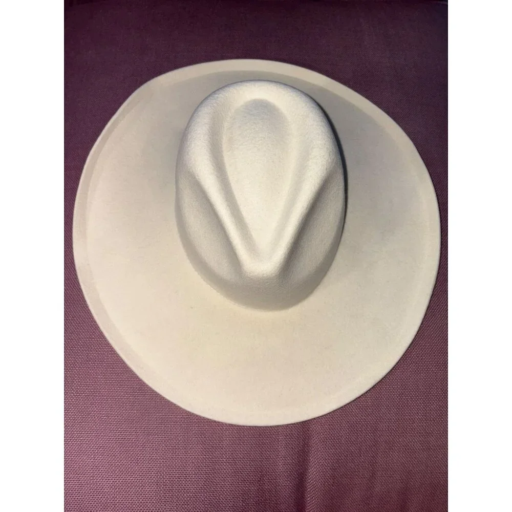 Lack of Color Melodic Fedora Hat in Ivory Medium 57 cm New Beach western